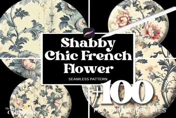 100 Procreate Shabby Chic French Flower
