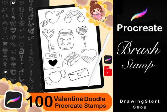 100 Procreate Valentine's Day Stamps: The Ultimate Digital Decoration Kit