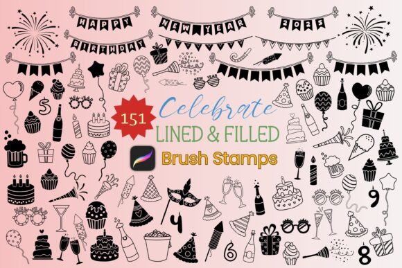 151 Celebrate Procreate Brush Stamps: A Practical Asset for Digital Creators