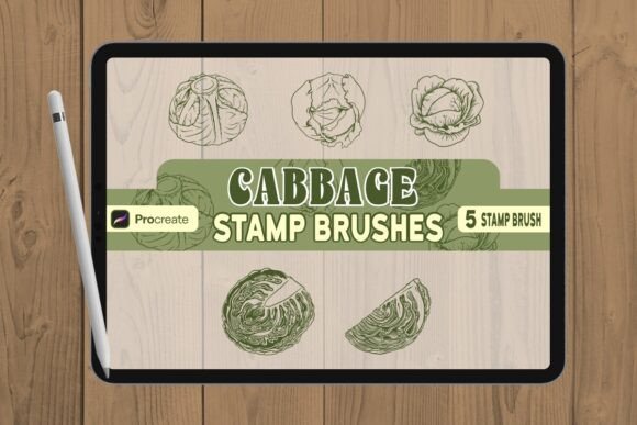 Cabbage Brush Stamp Set for Procreate