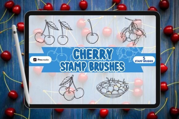 Cherry Brush Stamp Set for Procreate: Elevate Your Digital Art with Wild Elegance
