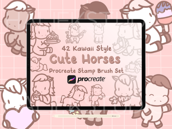 Cute Horse Procreate Stamp Brush Set: A Creative Toolkit for Consistent Designs
