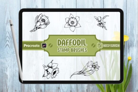 Daffodil Brush Stamp Set for Procreate: Transforming Digital Art with Nature's Icon