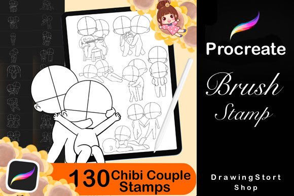 Evaluating the 130 Procreate Chibi Couple Stamp Collection for Digital Artists