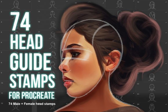 Head Guide Stamps for Procreate