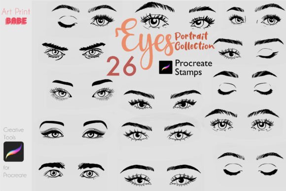 Mastering Character Expression with Procreate Eyes Portrait Anime Eye Stamps