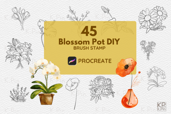 Mastering Floral Digital Art with the Blossom Pot DIY Brush Set