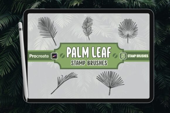 Palm Leaf Brush Stamp Set for Procreate: A Digital Nature Toolkit
