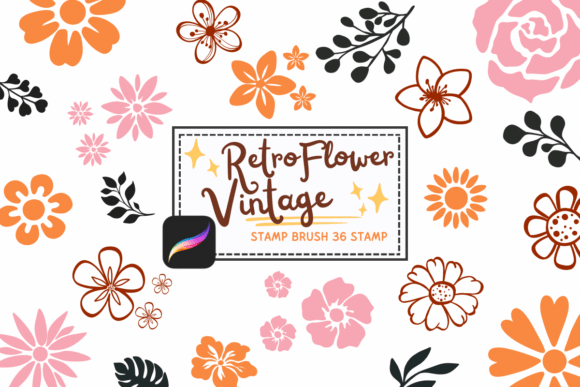 Retro Flower Vintage: A Sketch-Style Procreate Stamp Review