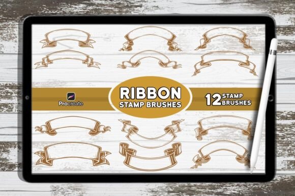 Ribbon Brush Stamp Set for Procreate: Elevate Your Digital Art