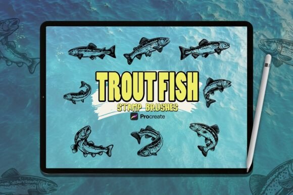 Trout Fish Brush Stamp Set for Procreate: Bringing the Wild to Your Digital Canvas