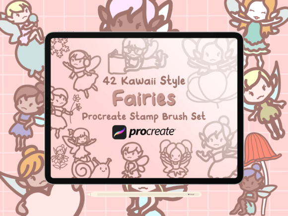 Unlock Your Creativity with the Cute Fairies Procreate Stamp Brush Set
