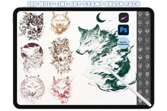Unlocking Artistic Potential with the Procreate Photoshop Wolf Stamp Brush Set