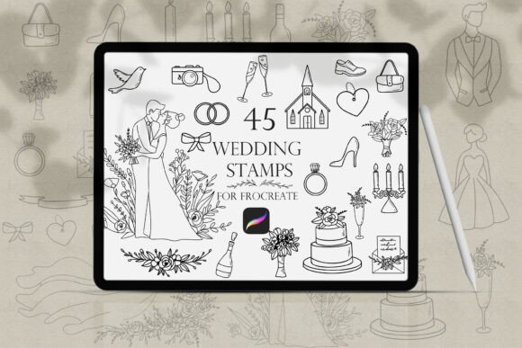 Wedding Procreate Stamps: Elevate Your Designs